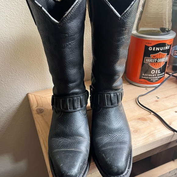 Harley-Davidson Black Leather Western Boots - Picture 3 of 5